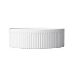 Fluted Round Gloss White Basin 395mm - OT3950