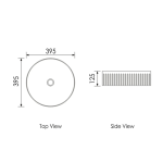 Fluted Round Gloss White Basin 395mm - OT3950