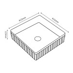 CA415SQ-MW Matte white fluted basin 360*360*115