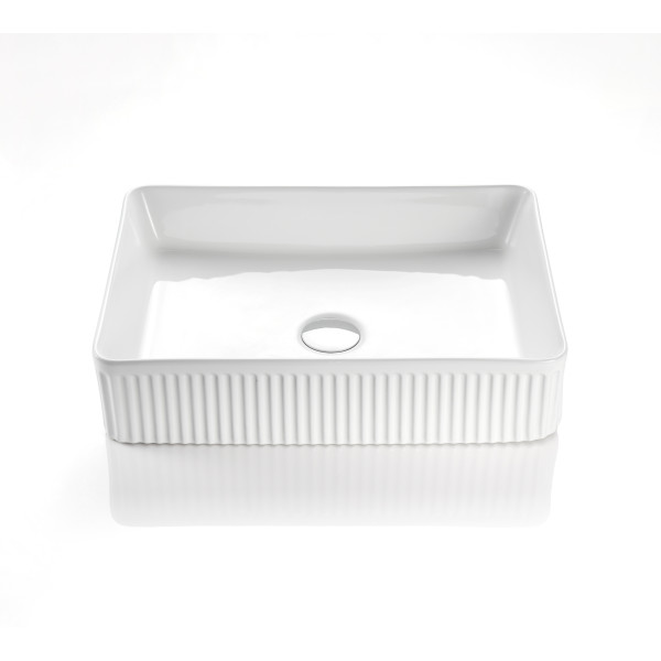 CA5038-GW Gloss white fluted basin 500*380*120