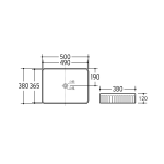 CA5038-MW Matte white fluted basin 500*380*120