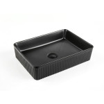 CA5038-MB Matte black fluted basin 500*380*120