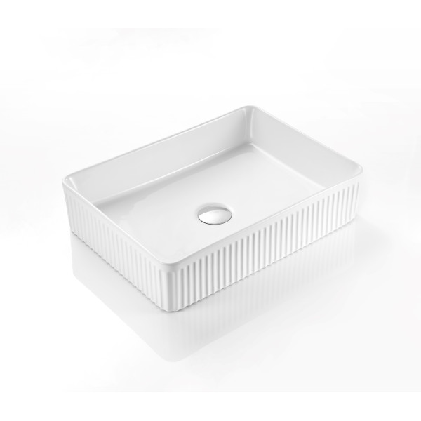 CA5038-MW Matte white fluted basin 500*380*120