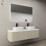 Bronte Curved color wall hung vanity 1500mm KC155W-CO