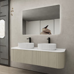 Bronte Curved color wall hung vanity 1500mm KC155W-CO