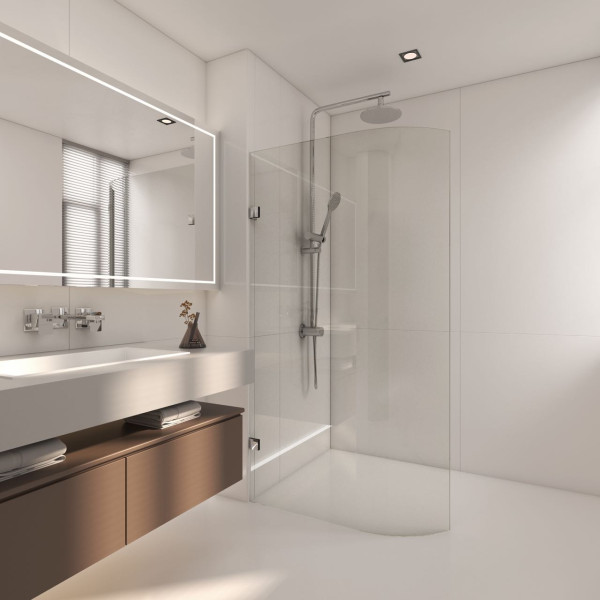 Frameless Curved Fixed Walk in Panel /Shower Screen CVP019